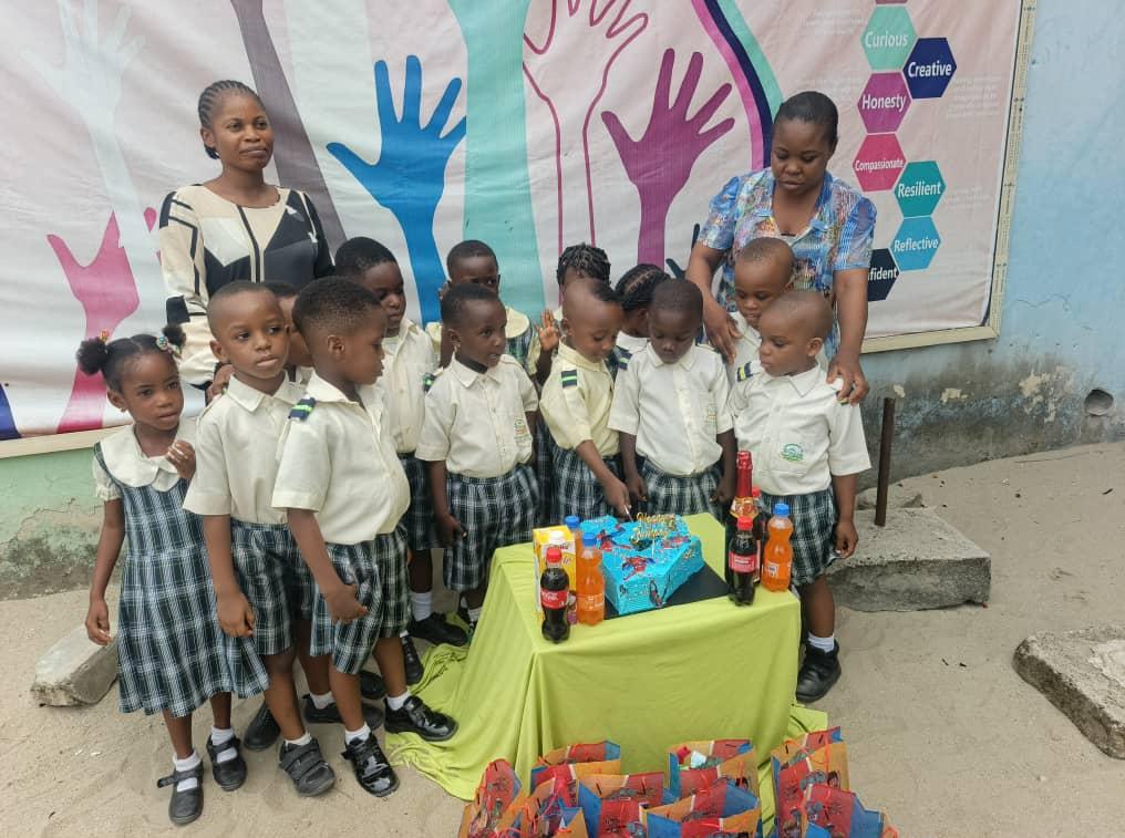 Master Adriel Ayemi,the Celebrant,his class. mates, and his teachers,Mrs Patience Michael and Mrs Wana-Emi.Daniel.